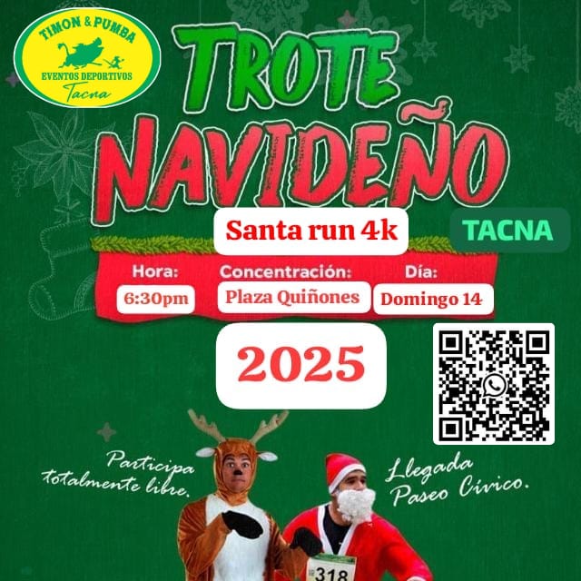 Trote NAVIDEÑO 14 Diciembre 2025🎄🎁🎅🏃‍♀️🏃 TACNA